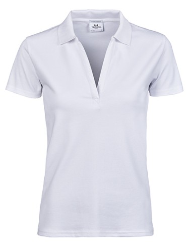 TEE-1409-Womens Luxury Stretch V-Neck Polo